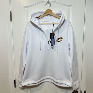 Women's Cleveland Cavaliers Antigua White Contemporary Quarter-Zip Hoodie, SZ LG